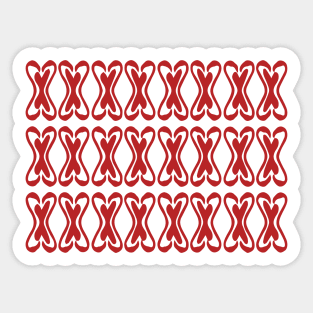 Flamingo Couple Heart Pattern X Sticker